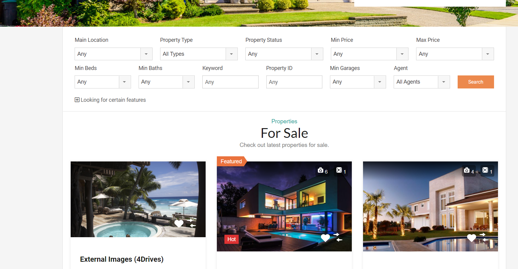 The 'Classic' design variation for Realhomes Pro real estate theme, working with External Images