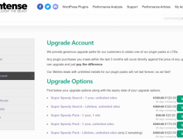 Upgrade options added to your account page